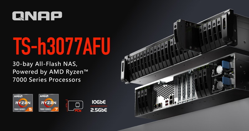 QNAP prezentuje 30-kieszeniowy serwer NAS All-Flash TS-h3077AFU